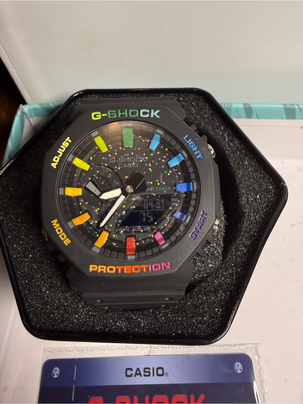 G-Shock Black Rainbow Accent Analog-Digital Watch